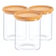 image 1 of Argon Tableware Glass Storage Jars - Cork Lid - 750ml - Modern Round Scandi Organisation Container Glass Jar - Set of 3