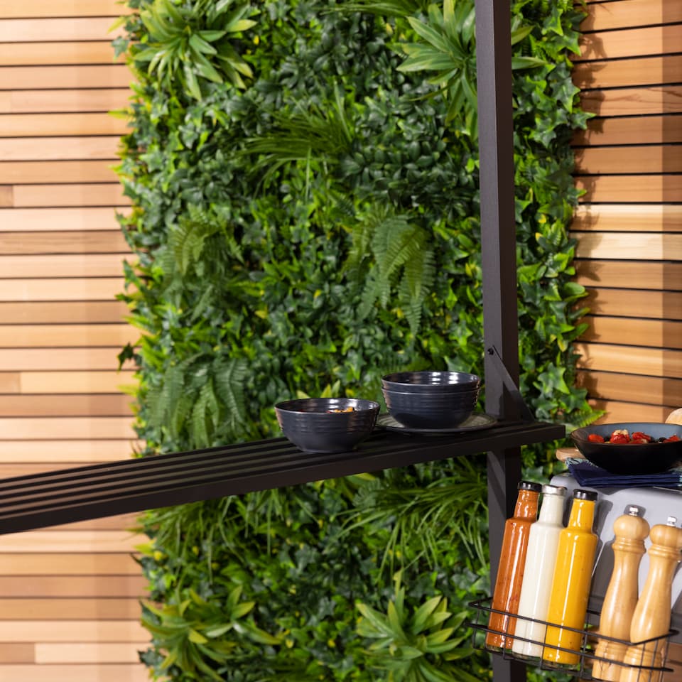 image 1 of Charles Bentley 8 x 5Ft Steel Grill Gazebo Outdoor Tent Shelter - Cream and Grey