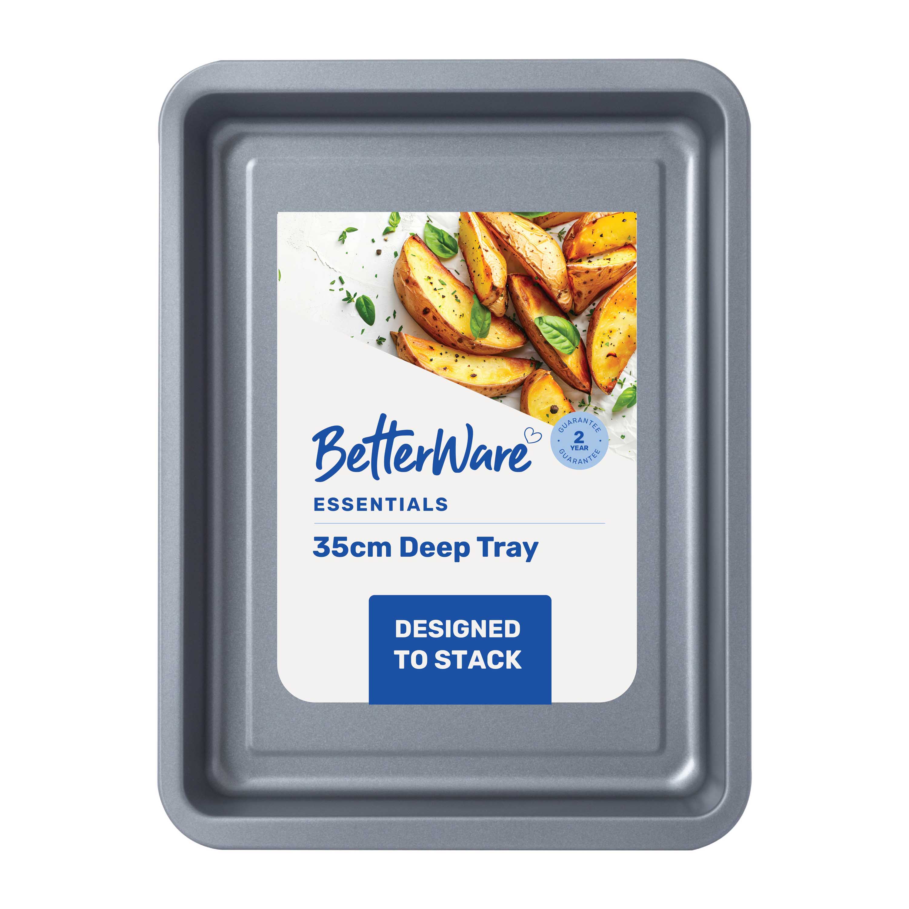 Betterware Essentials 35cm Non-Stick Deep Tray in Silver