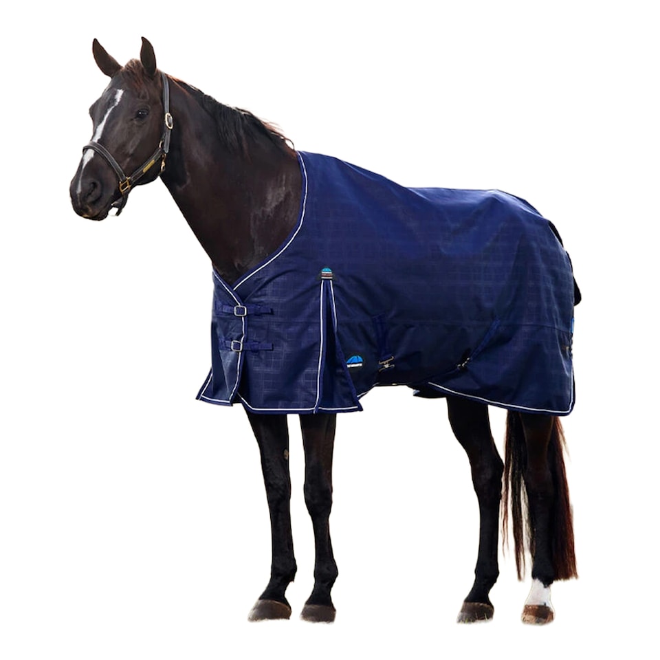 image 1 of Weatherbeeta Comfitec Prelim Standard-Neck Plaid 220g Horse Turnout Rug | Blue | Navy | 5Ft | 1