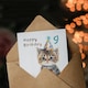 image 3 of Cute Baby Cat Kitten Party Hat Kids 9 Year Old Birthday Greeting Card