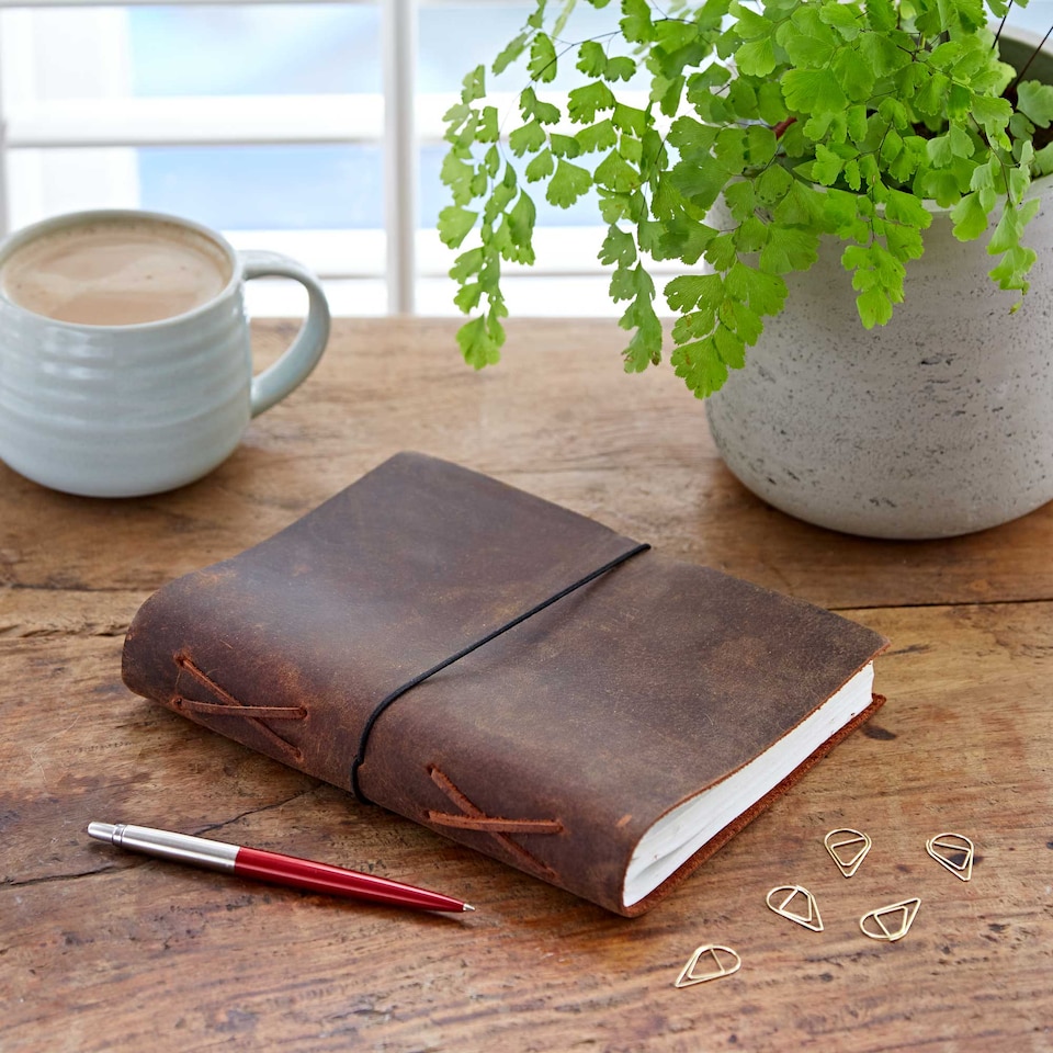 image 1 of Buffalo Leather Journal with Elastic Tie