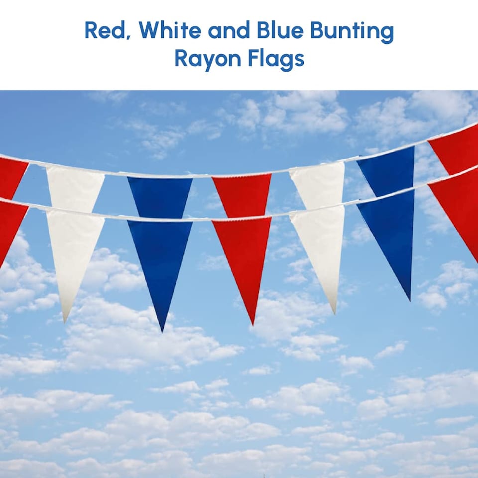 image 1 of Red White and Blue 7m Party Bunting