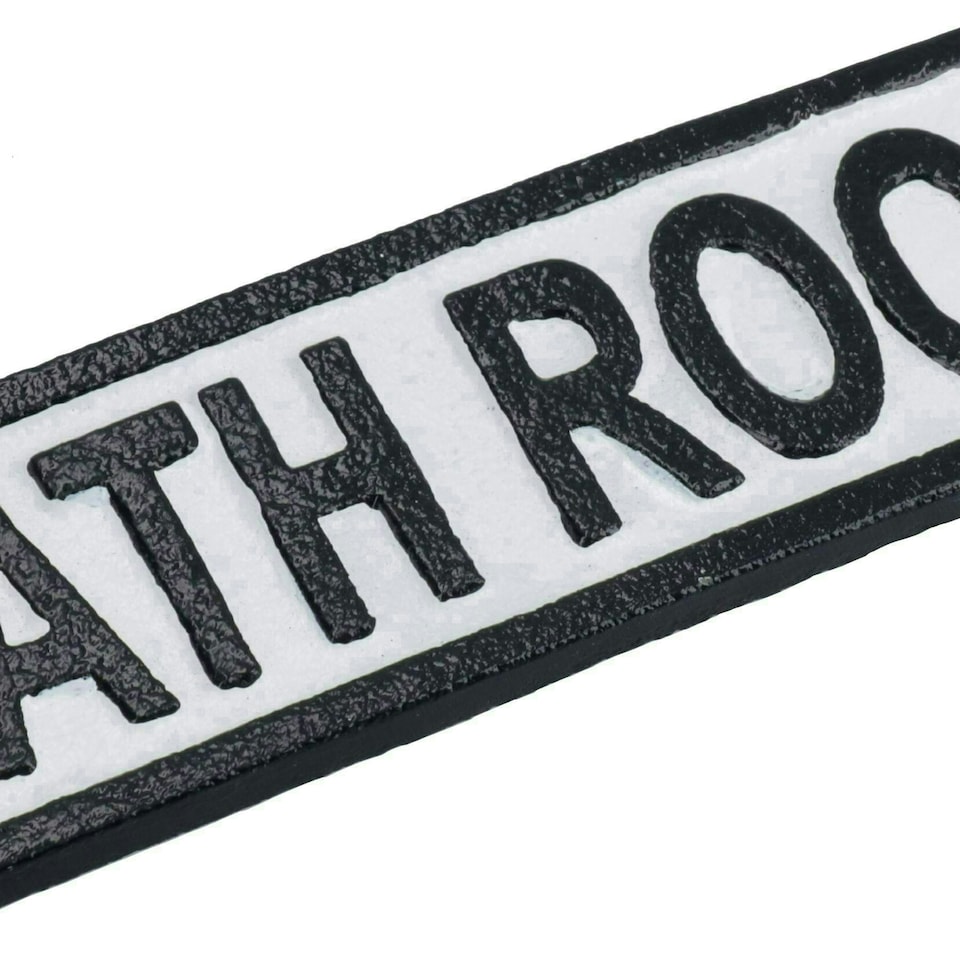 image 1 of Bathroom Cast Iron Sign Plaque Door Wall House Home Gate Post Hotel Toilet