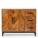 image 2 of Parquet 120 cm Sideboard - Mango Wood/Iron - L40 x W120 x H80 cm - PP Finish | Brown