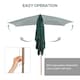image 5 of Outsunny Wooden Garden Parasol Sun Shade Patio Umbrella Canopy Green