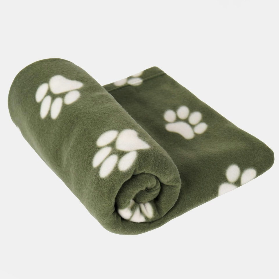 image 1 of OHS Pet Dog Blanket Crate Paw Puppy Animal Mat, 120x150cm - Green