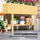 image 6 of Outsunny Wooden Raised Bed w/ Bed Liner, Storage Shelf Yellow