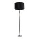 image 1 of ValueLights Marissa Black Velvet Shade with Chrome Stacked Ball Floor Lamp | Silver