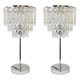 image 1 of Set of 2 Chrome and Acrylic Crystal Jewelled Table Lamps | Chrome | Clear | Large | 2