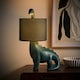 image 3 of ValueLights Kids Green Dinosaur Table Lamp with Drum Shade
