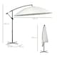 image 5 of Outsunny 3(m) Cantilever Shanghai Parasol with Crank Handle, Off-White