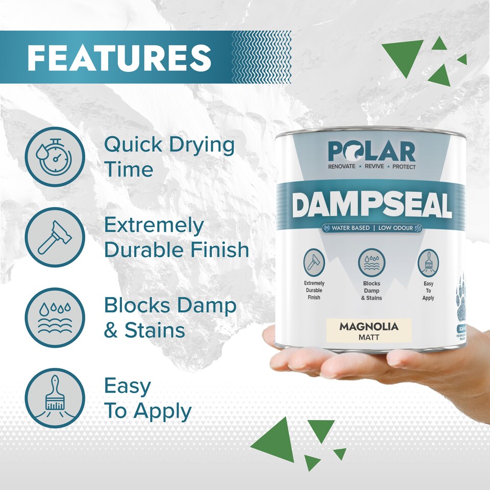 image 1 of Polar Damp Seal Paint Water Based Low Odour Matt | Cream | Magnolia | 1 litre