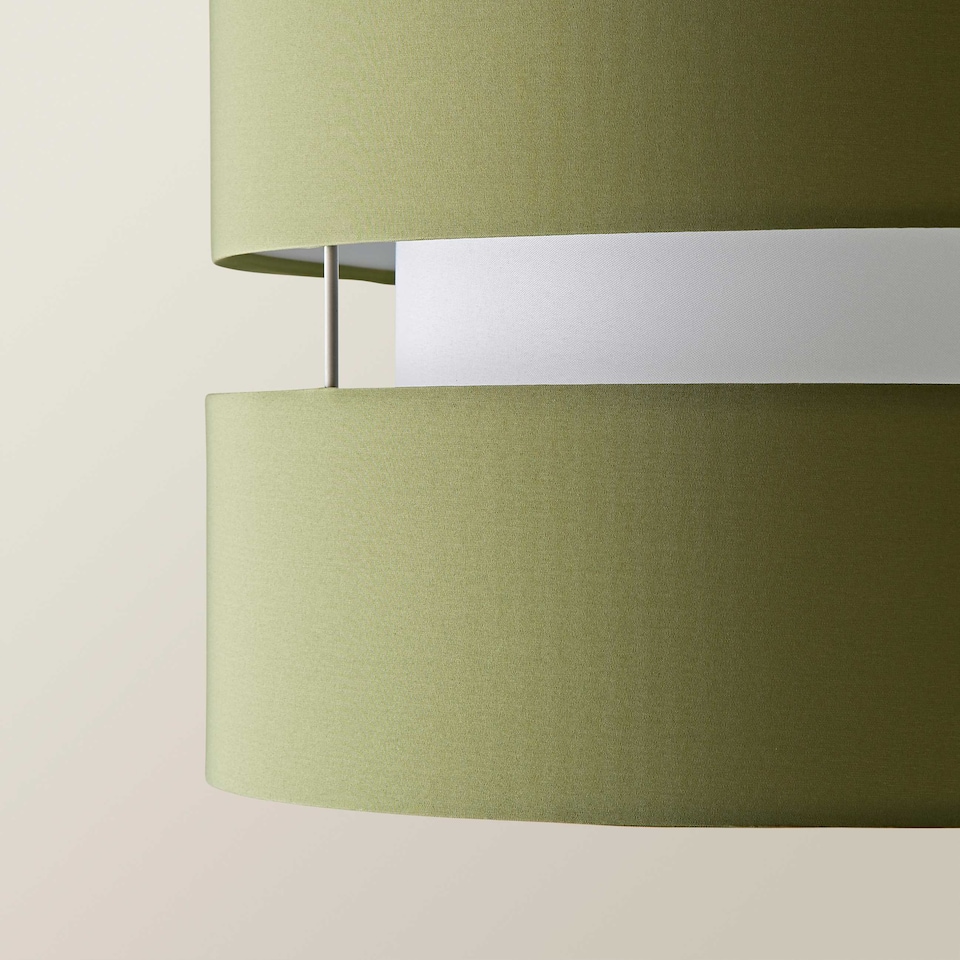 image 1 of ValueLights Sophia Pair of Small Olive 2 Tier Lamp Shades & Bulbs | Green