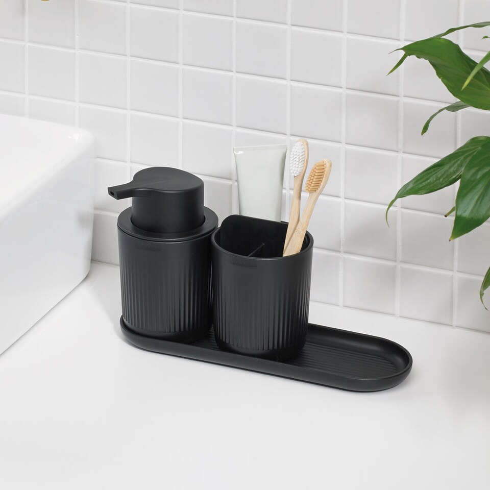 image 1 of ReBorn Recycled Bathroom Set - Storage Tray, Caddy & Soap Pump