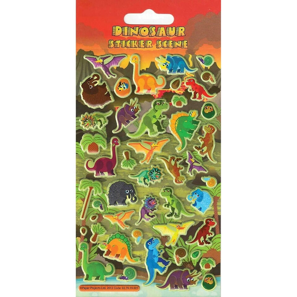 Paper Projects Reusable Dinosaurs Puffy Stickers - Multicoloured - One Size