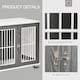 image 3 of PawHut Modern Dog Crate Pet Kennel Cage w/ Lockable Door - Grey & White