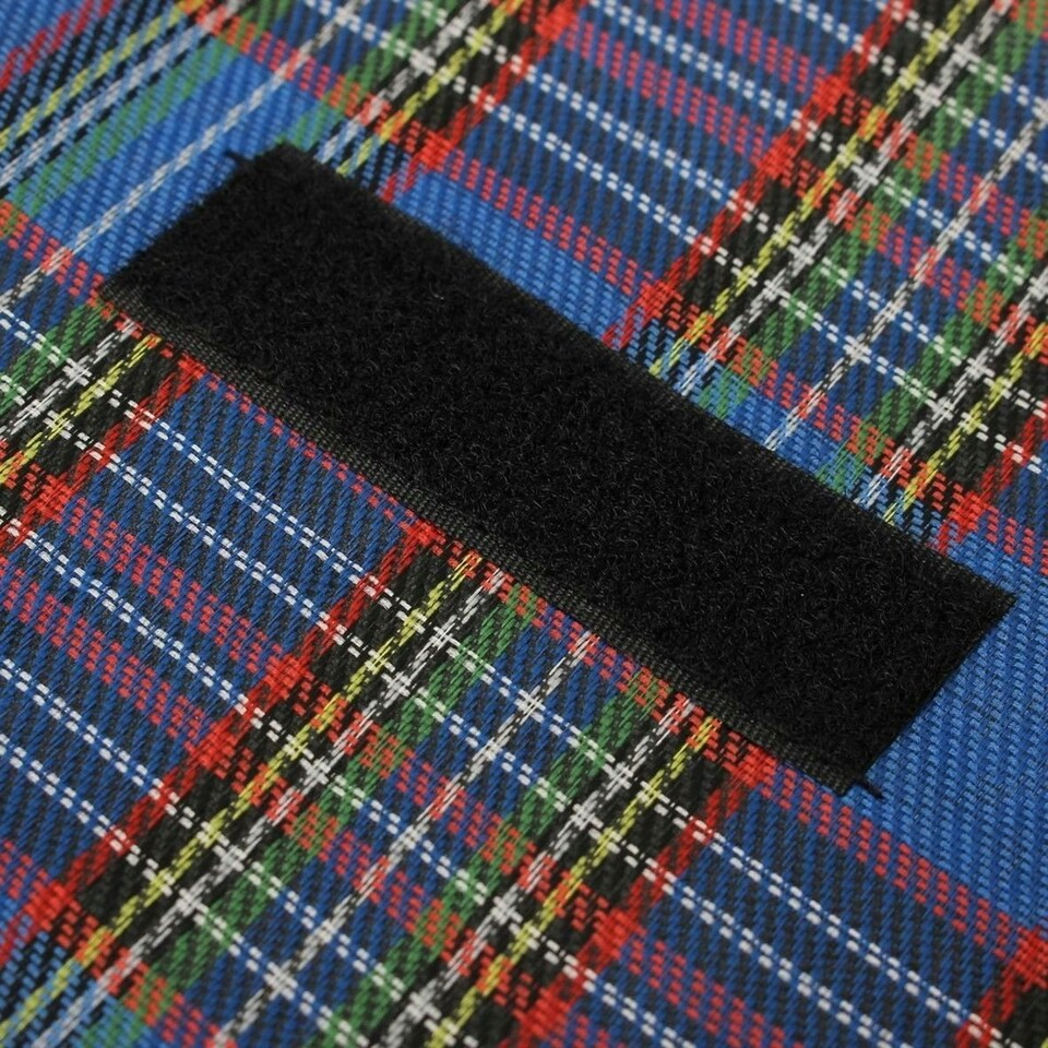 image 1 of Marco Paul Blue Chequered Picnic Blanket 150cm Blue