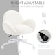 image 4 of HOMCOM Fluffy Leisure Chair Office Chair with Backrest and Armrest for Home Bedroom Living Room with Wheels Cream White