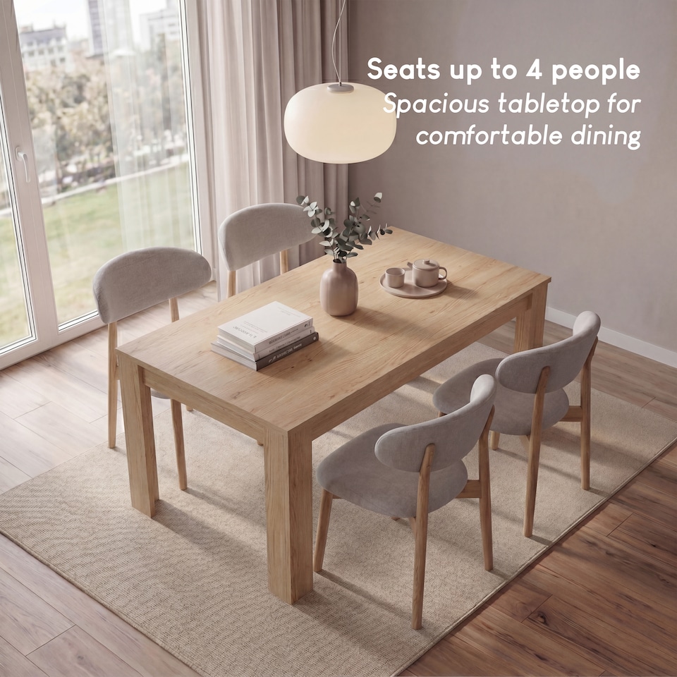 image 1 of Vida Designs Medina 4 Seater Family Dining Room Table - Oak