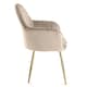 image 5 of MUSE Chair Upholstered in Velvet Fabric with Gold Legs - Taupe Brown | Taupe