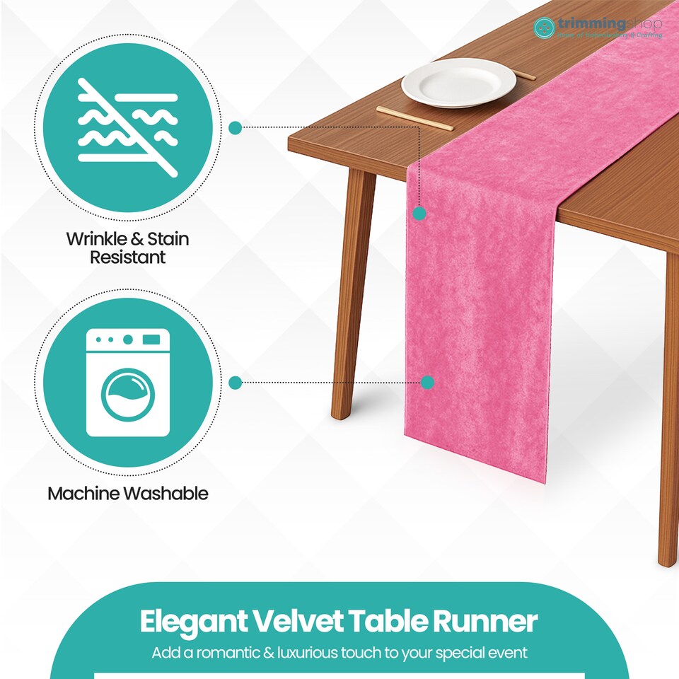 image 1 of Crushed Velvet Table Runner, Glitz Table Runners - 33 x 274cm