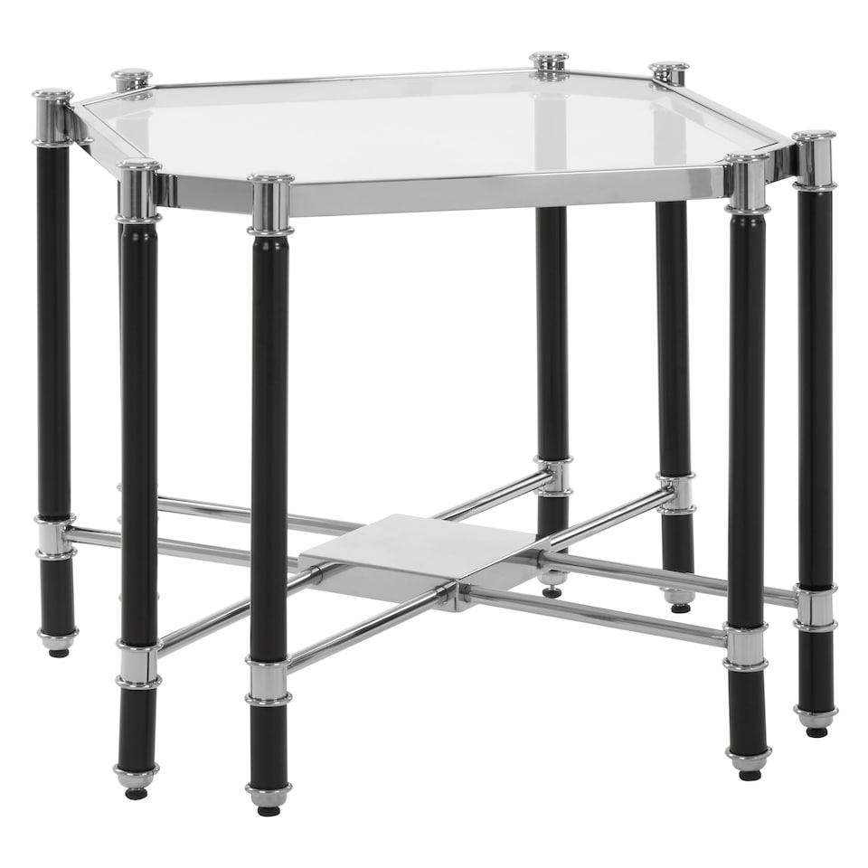 image 1 of Interiors by Premier Silver Chrome Finish End Table Black