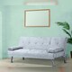 image 2 of Crush Velvet Clic Clac  Luxury Sofa Bed with In Steel
