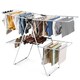 image 5 of COSTWAY Foldable 2 Level Clothes Drying Rack Garment Drying Hanger Height Adjustable