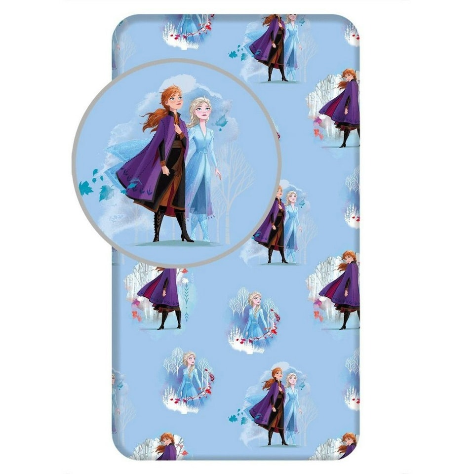 Frozen II Winter Scene Fitted Sheet - Blue - Single