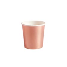 Metallic Rose Gold Foil Paper Shot Cups 100ml - Pack of 10
