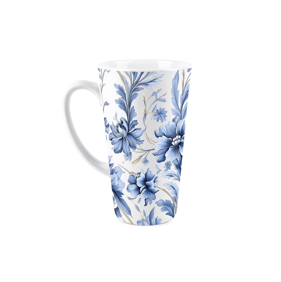 image 1 of Greek Floral Large Latte Mugs - Set of 2