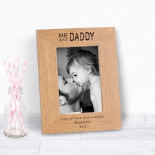 Personalised Me and Daddy Wood Picture Frame 6x4 Fathers Day Dad
