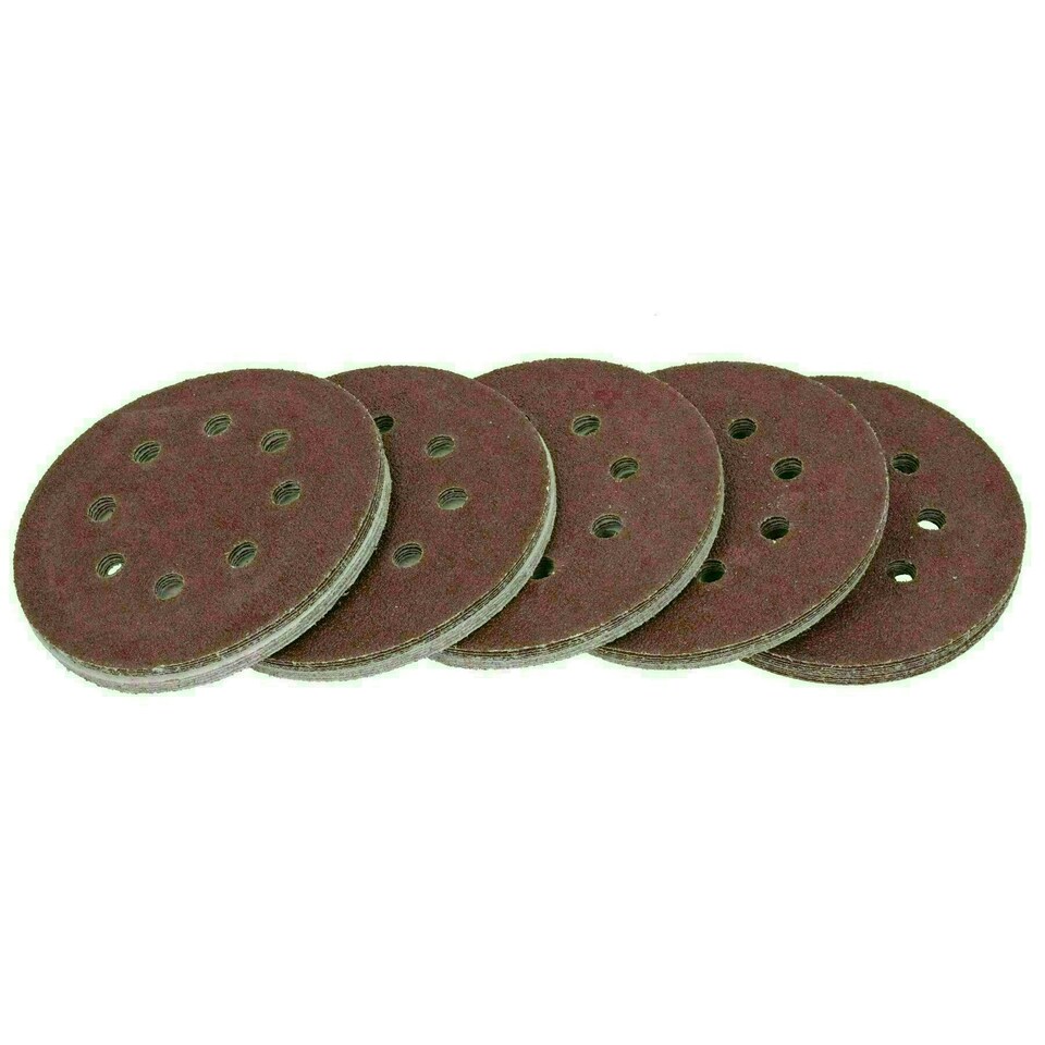 image 1 of Hook/Loop Sanding Abrasive Discs Orbital DA Palm Sander 100 PK 125mm Mixed Grit