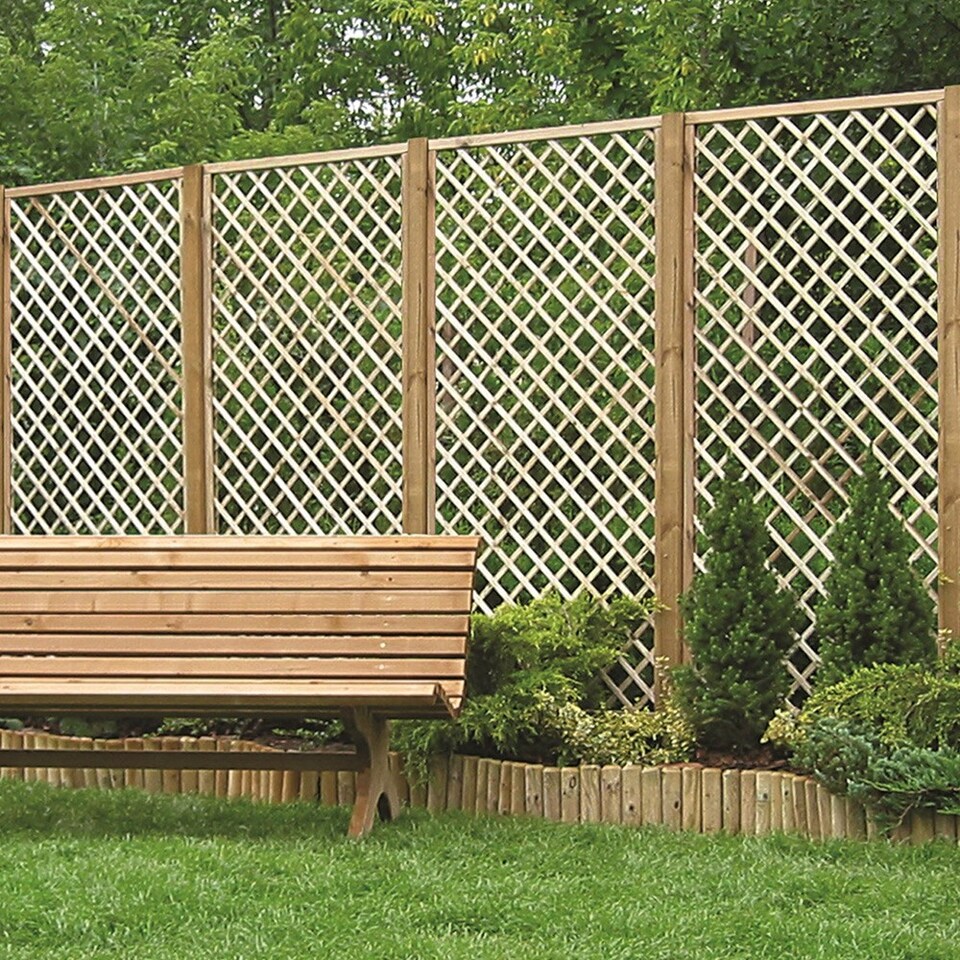 image 1 of English Fan Outdoor Garden Privacy Screening Wall Trellis 1.83m x 1.8m