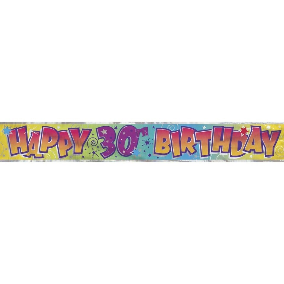 Unique Party 30th Birthday Banner - Multicoloured - One Size