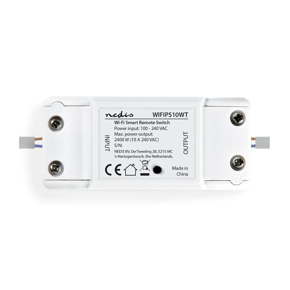 image 1 of Nedis SmartLife Wi-Fi Rewireable In-Line Mains Smart Switch, 10A, Ideal for Automation/Breaker/Remote Control via App