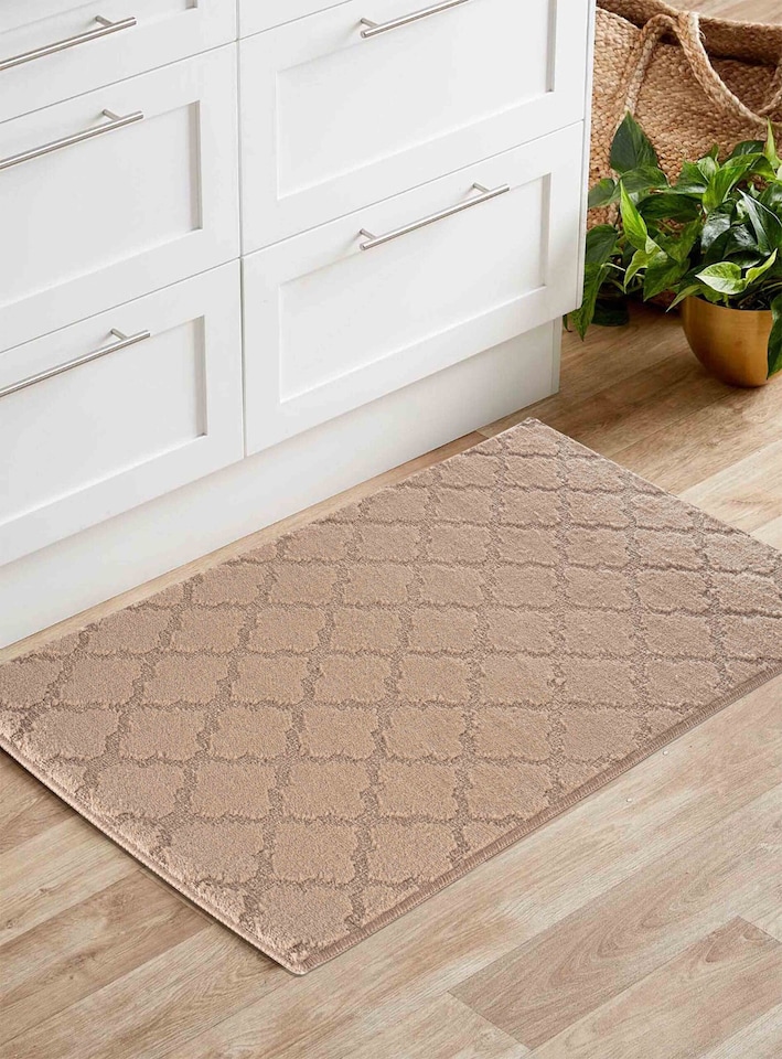 image 1 of Ivy Washable Trellis Design Anti Slip Doormats - Runners