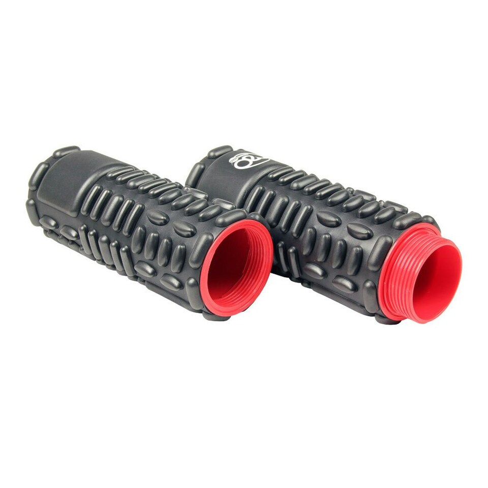 image 1 of Fitness Mad Twin Vari Massage Foam Roller - Black/Red - 60cm x 12cm