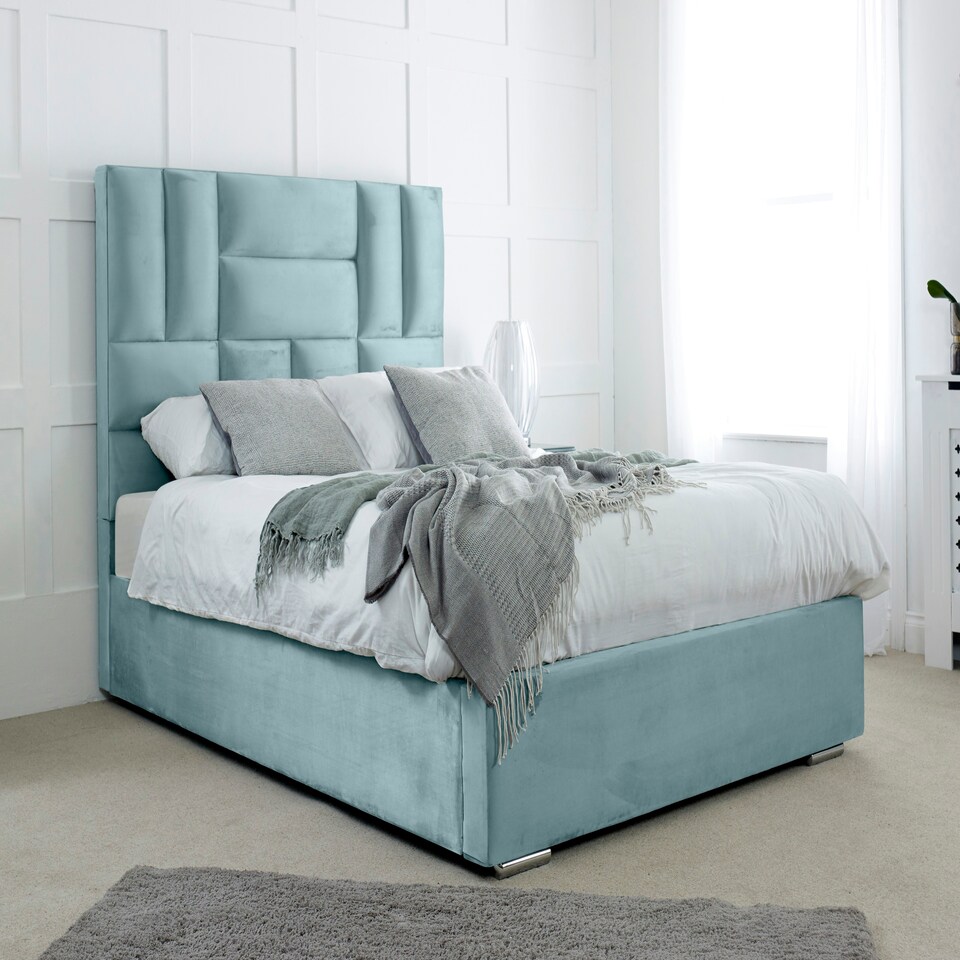Ofsted Plush King Bed Frame - Duck Egg