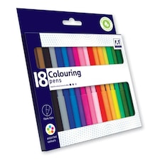 Pack of 18 Fibretips Colouring Pens