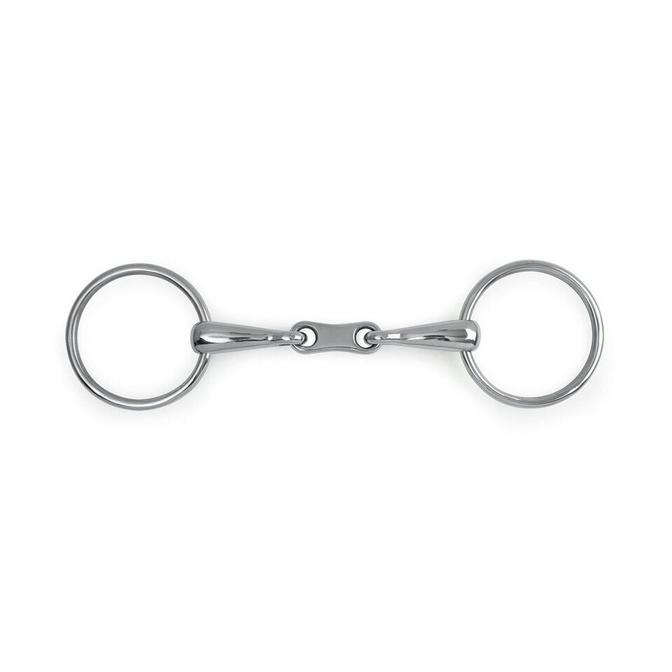 Shires French Link Horse Loose Ring Snaffle Bit - Silver - 5in