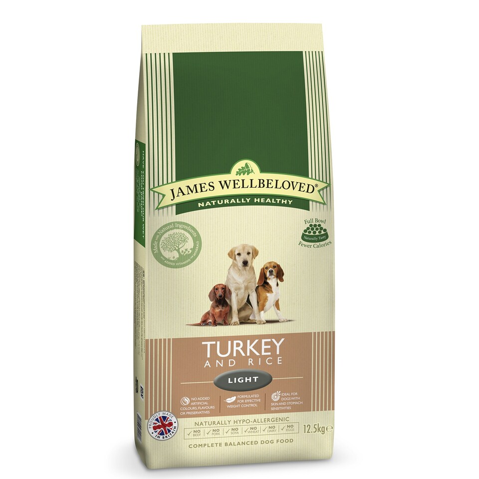 James Wellbeloved Adult Dog Light Turkey & Rice Kibble Dog Food 12.5kg