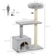 image 4 of PawHut Cat Tree Tower Indoor with Condo Sisal Scratch Post, 96cm Tall, Grey