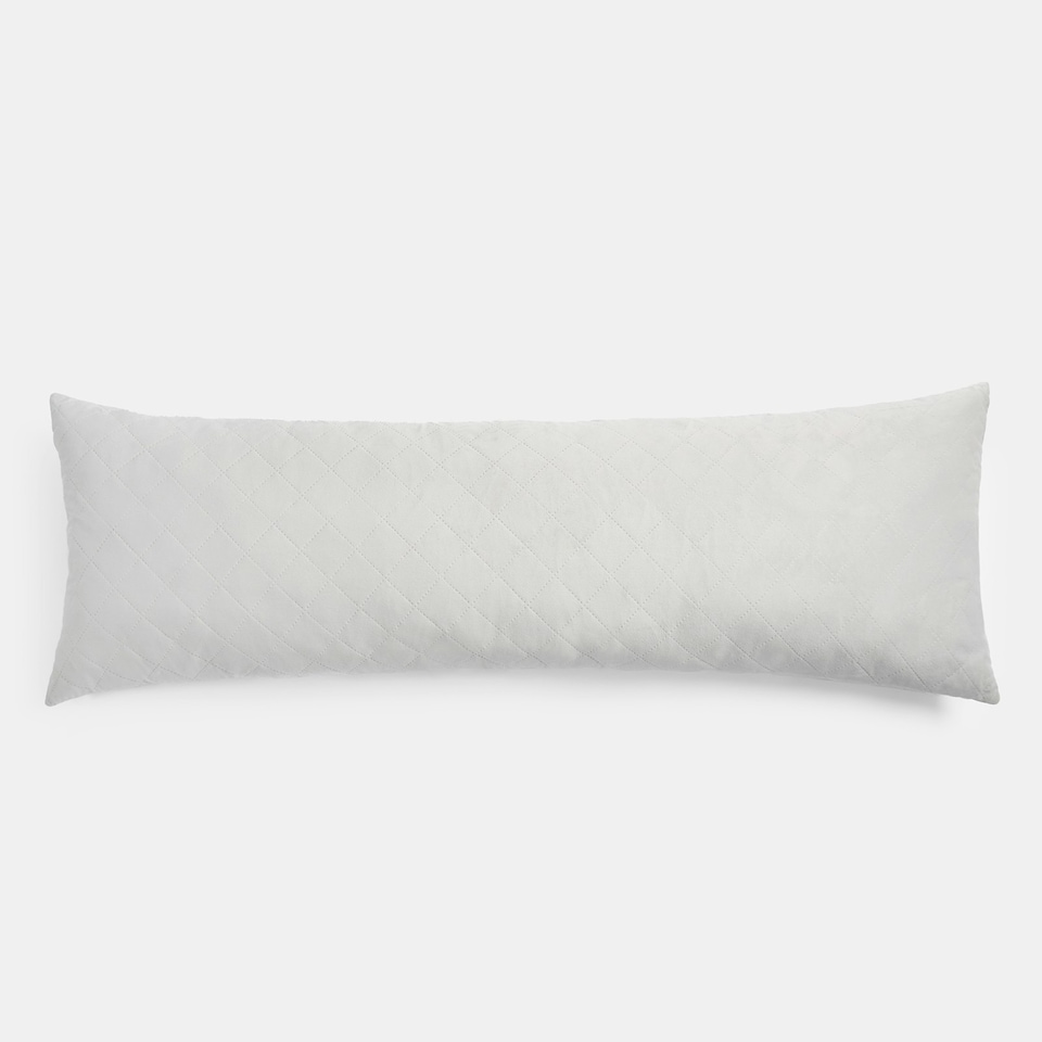 image 1 of OHS Matte Velvet Pinsonic Long Body Pregnancy Soft Plush Cosy Body Bolster Pillow Cushion Grey | 45 x 135cm