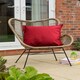 image 2 of Waterproof Outdoor Garden Cushion Covers Patio Cushion Cover Cases Square Pack Of 4 45cm X 45cm Red