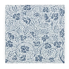 Blue Oak Leaves & Berries Large Square Worktop Protector - Smooth Glass Chopping Board