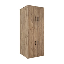 Roomart Dora Cabinet for Dryer and Washing Machine with Doors and Pull Out Shelf, Oak Effect