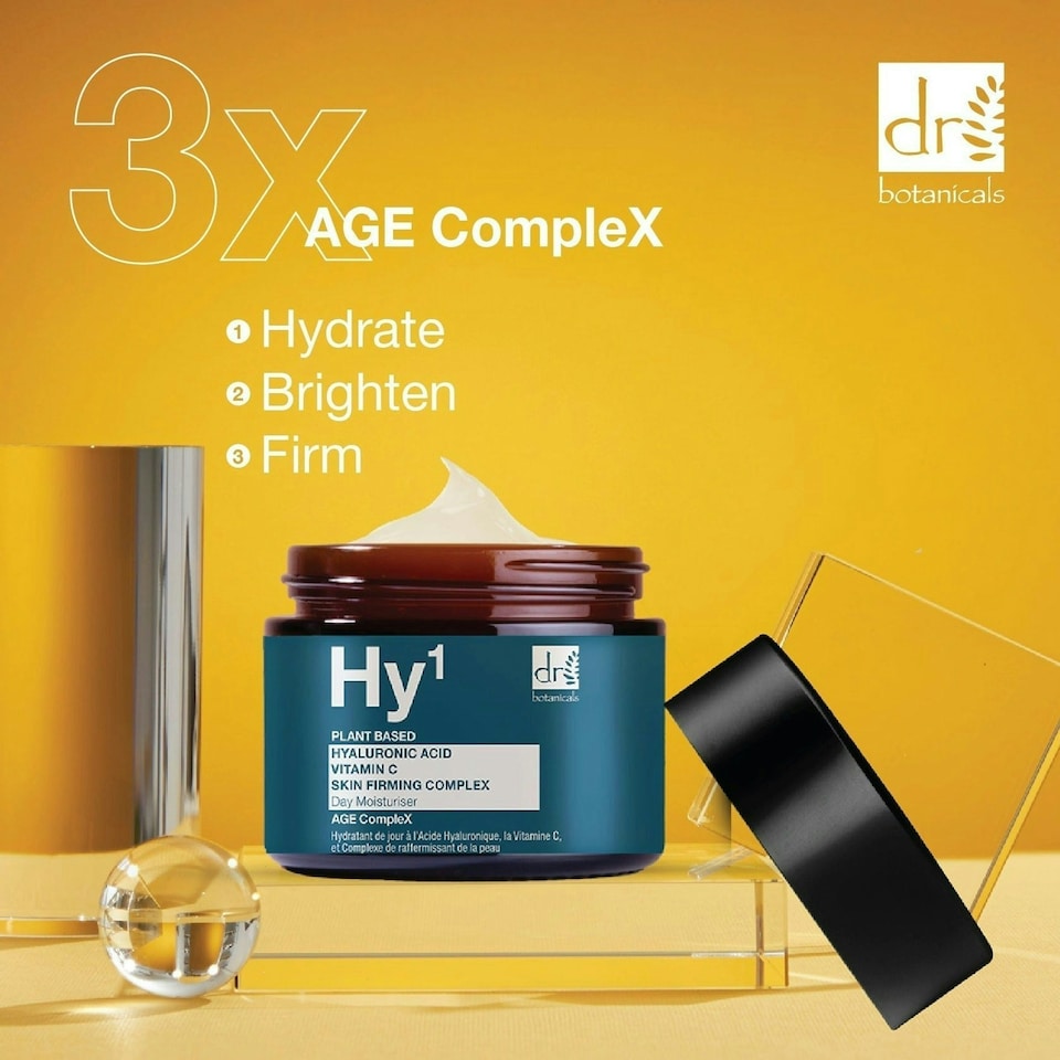 image 1 of Dr Botanicals Hyaluronic Acid 1% & Vitamin C 1% & Skin Firming Complex 1% Day Moisturiser 60ml