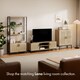 image 7 of Vonhaus Lena Rattan Effect TV Stand with 2 Open Shelves for Living Room